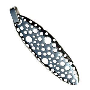 Inox Women's Stainless Steel Elongated Pendant with Open Circles